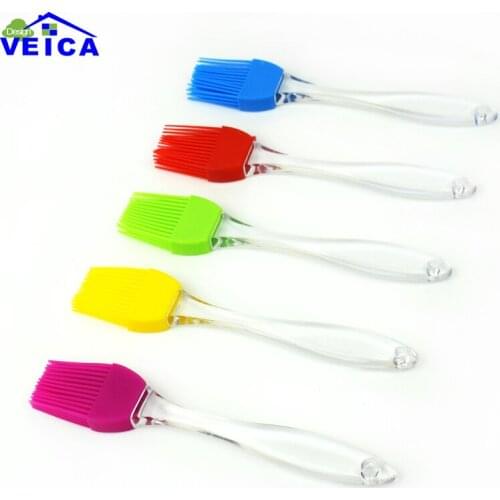 1pcs Silicone Pastry Brush Transparent plastic handl Barbecue Cake Bread Oil Cream Cooking Barbeque Basting Brushes Tools
