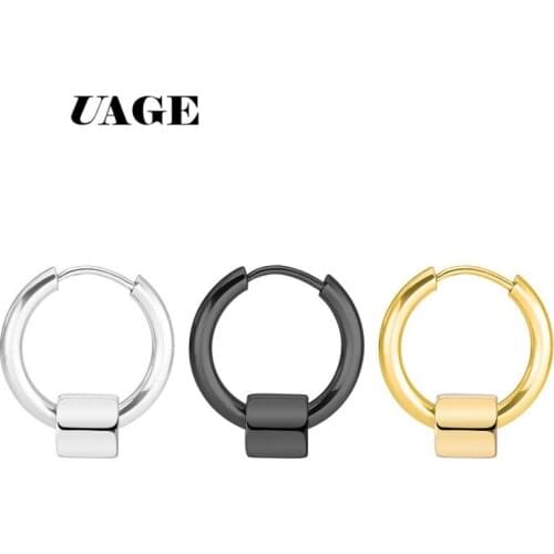 UAGE Hot Sales Round stainless steel ear earrings earrings titanium steel man earrings girl accessories