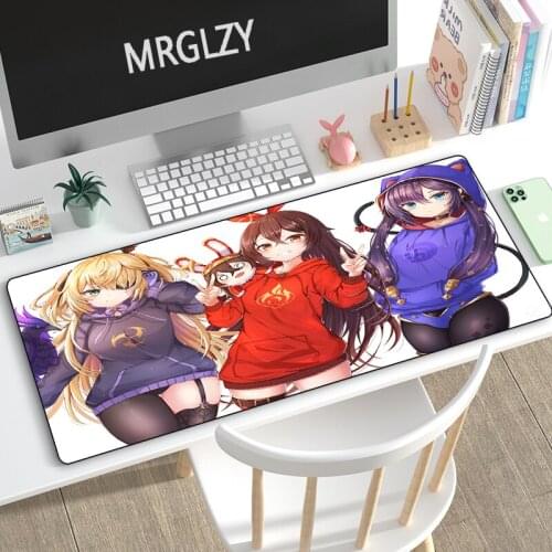 MRGLZY Multi-size XXL Genshin Impact Mouse Pad Gamer Anime Girl Large DeskMat Computer Gaming Peripheral Accessories MousePad