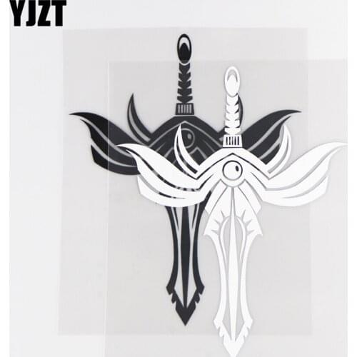 YJZT 16.6CM×13.3CM Sharp Sword Car Stickers Vinyl Personality Wings car Stickers Domineering Totem Logo 1C-0065