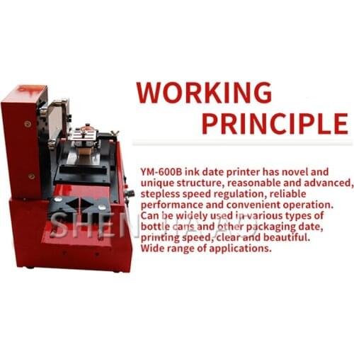 YM-600B Ink Coding Machine Automatic Pad Printing Machine Bottle Bottom Cap Production Date Printing Inkjet Printer Machine