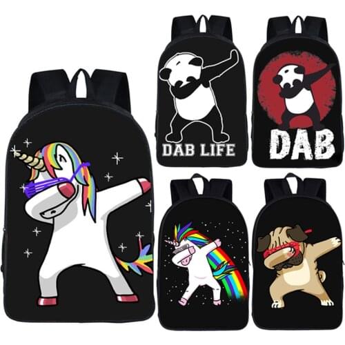 Funny Cartoon Dab Unicorn Panda Backpack For Teens Boys Dab On Em Kids Book Bag Children School Bags Men Women Backpacks Bag