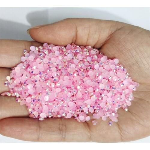 Jelly Light pink AB Color 2mm,3mm,4mm,5mm,6mm Facets Swarovsky FlatBack Resin Rhinestone Nail Art Garment Decoration Stones