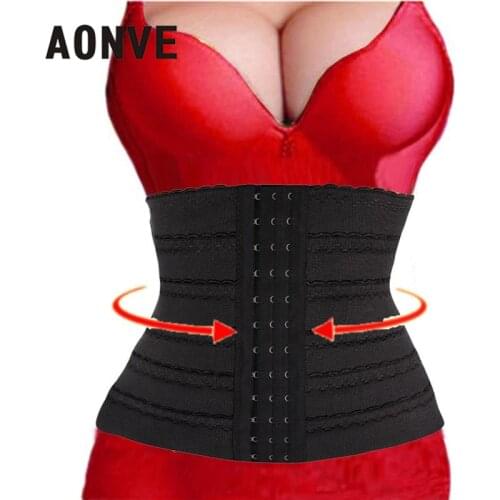 AONVE Waist Trainer Underbust Slimming Belt Underwear Women Corsets Belt Three-row Buckle Abdomen Modeling Strap Waist Bodice