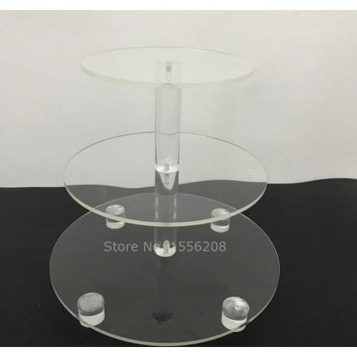 1 PC Transparent Round 3 Tier Acrylic Cupcake Display Stand Cake Dessert Pastry Stand Acrylic Cupcake Holder With Base
