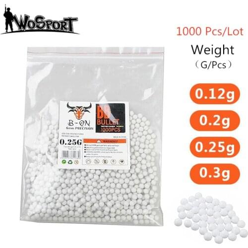 1000 Rounds Airsoft Paintball BBs Bullets 0.12g/0.2g/0.25g/0.3g Strike Ball Tactical Air Gun High quatity BB Balls for Shooting