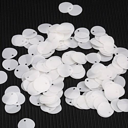 400Pcs(20g) 10mm Matte White Oval Folded pvc loose Sequins for Clothes DIY Sewing,Wedding Craft ,Women Garment Accessories