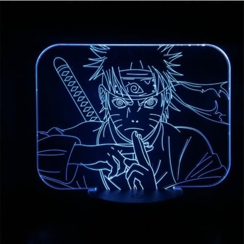 Naruto Uzumaki Naruto Amine 3D Light Novelty Lamp LED Kids Night Light Mutilcolor Decorative Table Lamp for Home Decoartion Gift