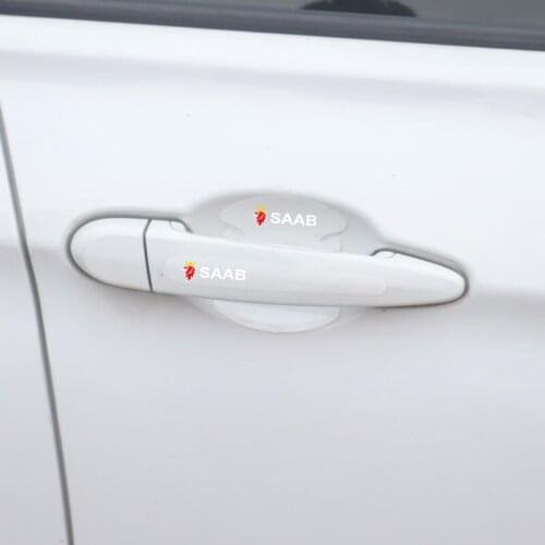 8Pcs Car door handle stickers protector film For Saab 9-3 9-5 900 9000 Saab 93 95 Car Accessories