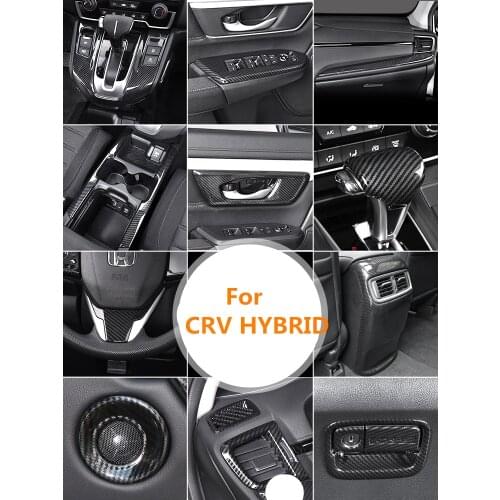 Interior ABS Accessories Carbon Fiber Black for Honda CRV HYBRID 5th LHD 2017 2018 2019
