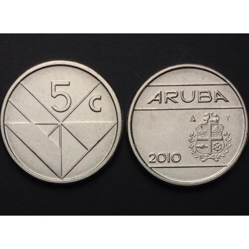 Aruba 5 cents 2010 100% Real Unc Genuine Original Coins Collection Coin