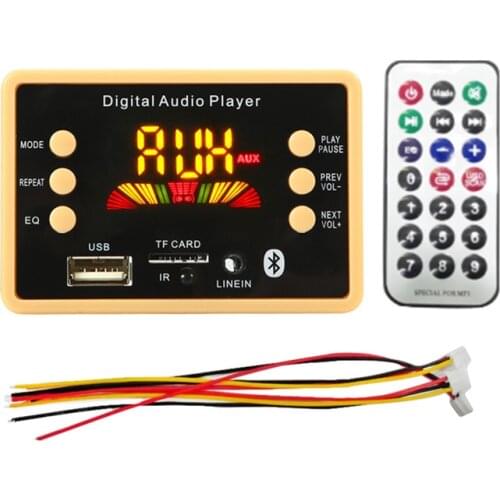 Car MP3 Decoder Decoding Board Module WMA WAV Bluetooth 5.0AUX / USB / TF / FM Radio Board Module Automobile Accessory