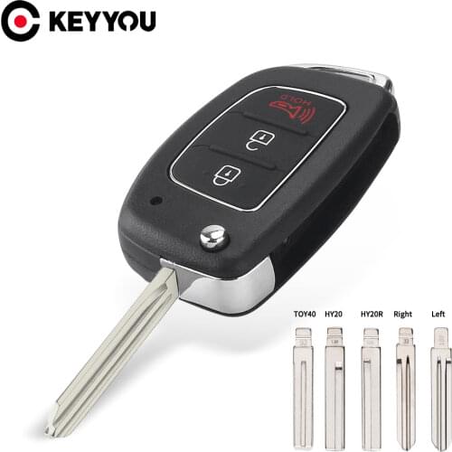 KEYYOU For Hyundai 3 Button Car Remote Key Case For Hyundai HB20 IX35 I45 SANTA FE Accent I40 I20 HY15/HY20/TOY40 Blade Key