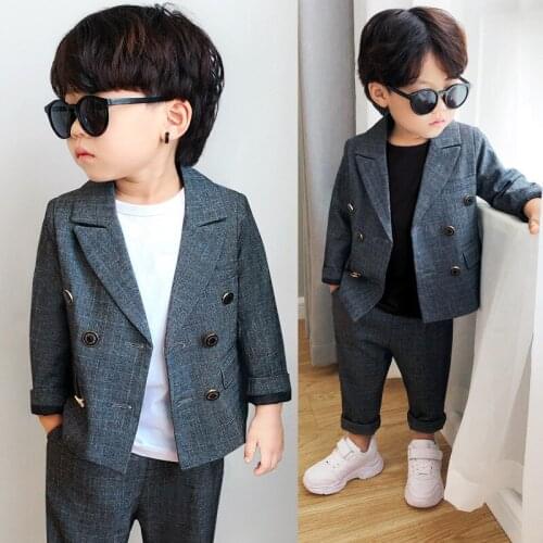 Children Suit Baby Boys Suits Kids Blazer Boys Formal Suit For Baby Boy Weddings Boys Clothes Set Jackets+Pants+Shirt 3pcs 2-8Y