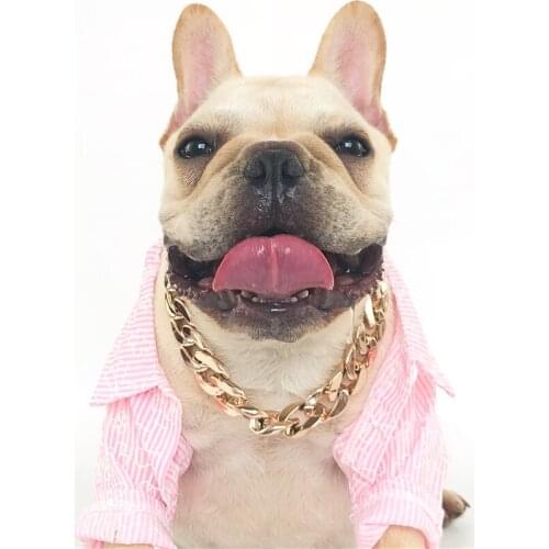 Pet Teddy French Bulldog Bully Dog Snake Gold Chain Small and Medium Dog Collar Pet Necklace Jewelry Accessories Pet Supplies