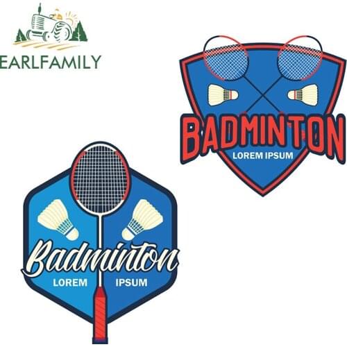 EARLFAMILY 13cm for Badminton Logo Vinyl Car Stickers Trunk Motorcycle Decals Waterproof Sunscreen SUV Creativite Car Styling