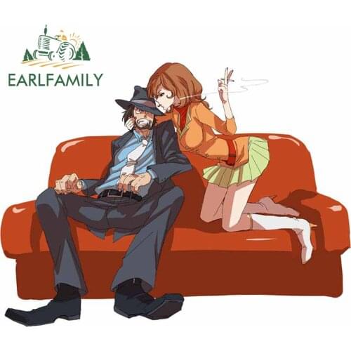 EARLFAMILY 13cm x 6.4cm for Lupin III Vinyl Car Stickers Personality Scratch-proof Window Decal Custom Printing VAN Decoration