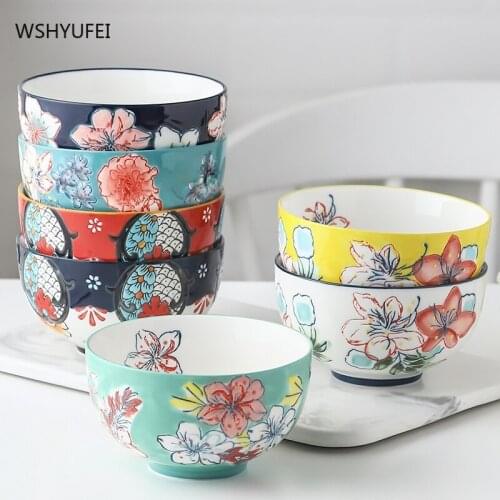 High-end luxury household rice bowl, hand-painted embossed underglaze 5-inch bowl, suitable for dishwasher and microwave oven