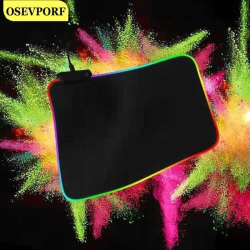 RGB Gaming Mouse Pad Colorful Luminous for Computer PC Desktop Large Size 7 Colors Rainbow LED Light Desk Mat Cool Keyboard Pads