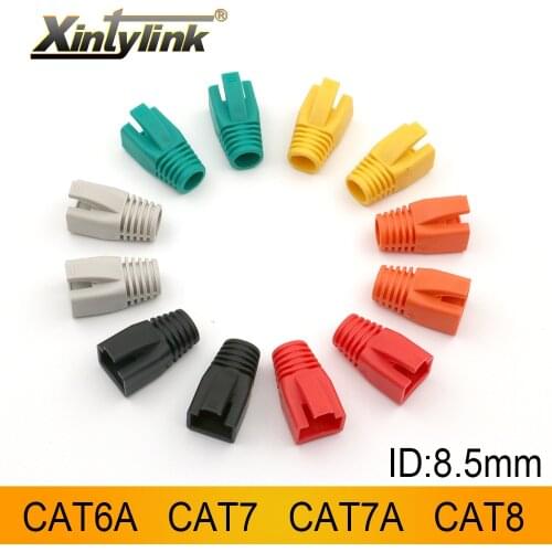 Xintylink rj45 caps cat6a cat7 cat8 network rj rg 45 rj-45 ethernet cable connector cat 7 cat7a multicolour boots sheath bush