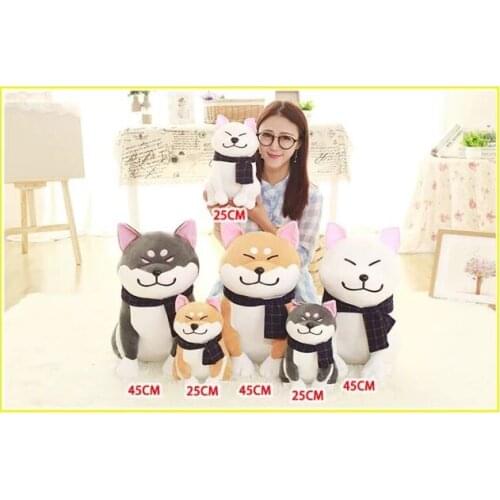 Creative toy cartoon Shiba inu plush toy,lovely scarf dog doll soft throw pillow home decoration birthday gift h2853