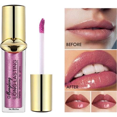 MENGLANG Matte Liquid Lip Gloss Waterproof Lip gloss Long Lasting Makeup Moisturizing Non-stick Cup lipstick Cosmetic TSLM1