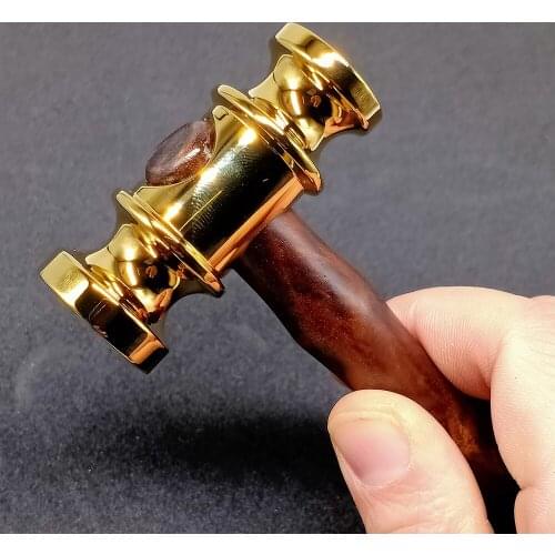 S/M/L Leather Work Fine polishing brass hammer Head Black walnut handle LeatherCraft woodwork Produce knock tools