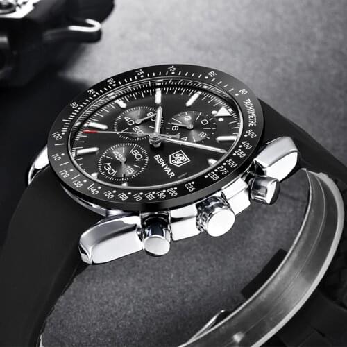 BENYAR Luxury Brand Men stainless steel Quartz watch timing waterproof military chronograph Mens Quartz clock relogio masculino