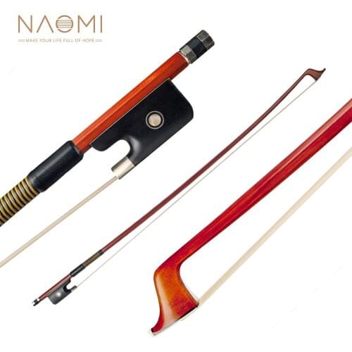 NAOMI VB0908-029 Classic Brazilwood 4/4 Violin Bow Light Weight Proper Balance Mongolian Horsehair Bow Hairs Ebnoy Frog