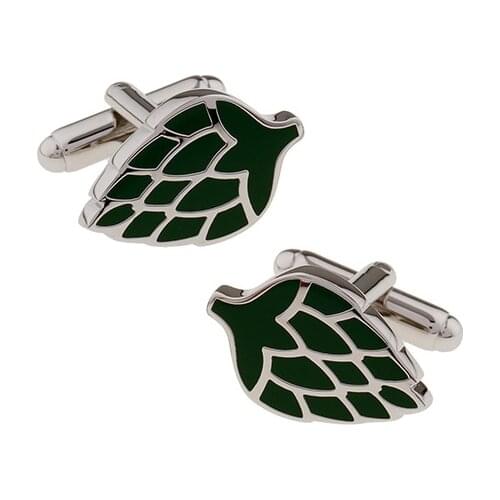 New Arrival Fruit Cuff Links Green Color Leaf Design Quality Brass Material Mens Cufflinks Free Shipping