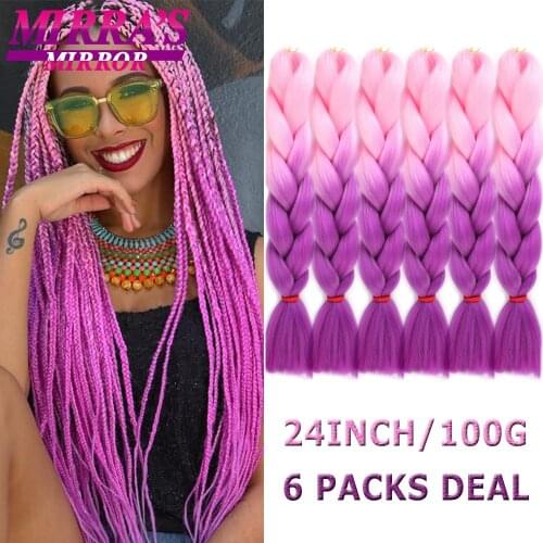 Ombre Braiding Hair Extensions 24 Inch Jumbo Braid Synthetic Hair for Twist Braids High Temperature Fiber Box Braid