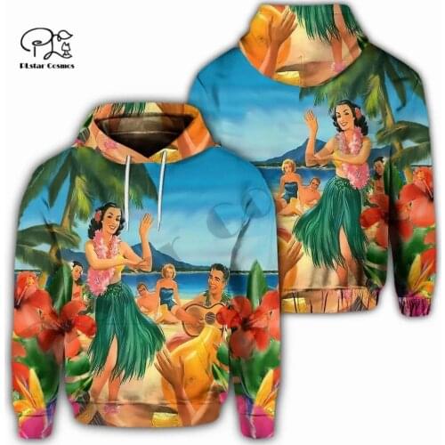 PLstar Cosmos 3DPrint Newest Hawaii Dance Polynesian Premium Awsome Unique Harajuku Streetwear Unisex Hoodie/SweatshirtZip E-5