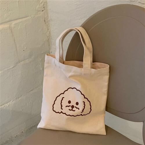 Simple Thin Cotton Women Mini Handbags Cute Pattern Ladies Canvas Reusable Shopping Bags Fashion Girls Student Small Casual Tote