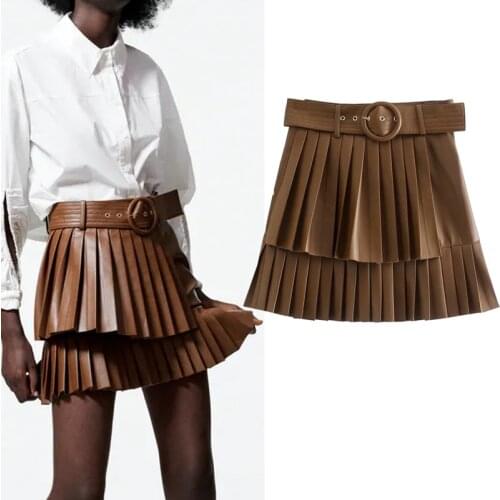 Женские плиссированные юбки TRAF China At AliExpress