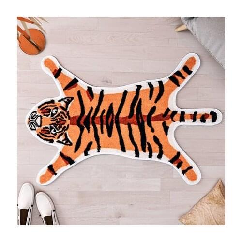 Bathroom Absorbent Tiger Carpet Home Living Room Foot Pad Anti-Skid Machine Washable