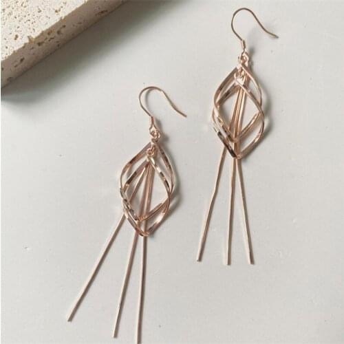 925 Sterling Silver Geometric Car Flower Earrings OL Diamond Long Tassel Earrings Round Face Was Thin Women Fine Jewelry Party