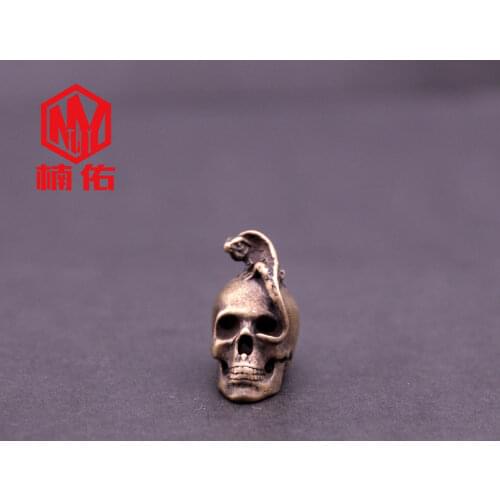 1PC EDC Paracord Beads Lizard Skull Retro Brass Copper OxideUmbrella Rope Cord Lanyard Pendants Knife Beads Accessories