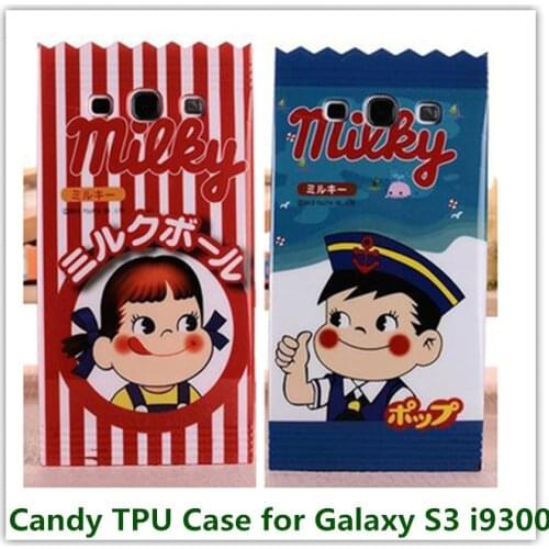 1PCS Fashion Japanese Peko&Poko Milky Girls and Boys Ball Suagar Soft TPU Pattern Cover Case for Samsung Galaxy S3 i9300