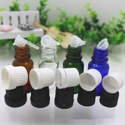 10ml Amber Glass Essential Oil Bottle Orifice Reducer & cap Clear Glass Vials Blue Glass bottle Green oil bottle F20172030