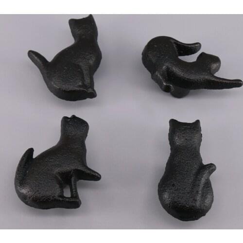 1x Kid Room Cartoon Cabinet Handles & Knobs new American style furniture Drawer handles pull decorative Cast iron cat knobs