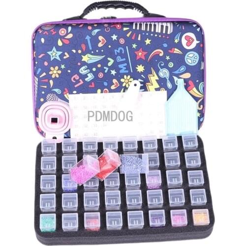 40/132 Bottles 5d Diamond Painting Accessories Container Storage Tools Cartoon music Bag Carry Case Stickers Box Drill Pen Glue