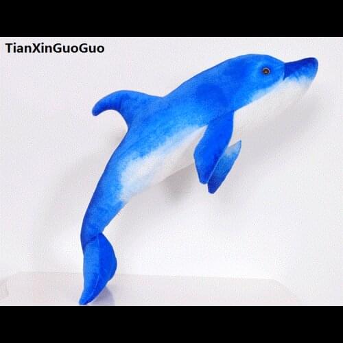 Large 55cm blue dolphin plush toy,soft doll creative throw pillow birthday gift h2111