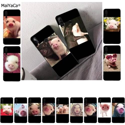 MaiYaCa Cute pink Pig Newly Arrived Black Phone Case for Huawei P9 10 lite P20 pro lite P30 pro lite Psmart mate 20 pro lite