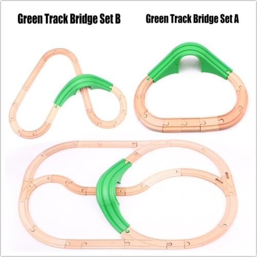 Wooden Train Simple Track Set Electric Magnetic Train Railway Compatible with Brio Track Educational Toy Car Childrens Gifts