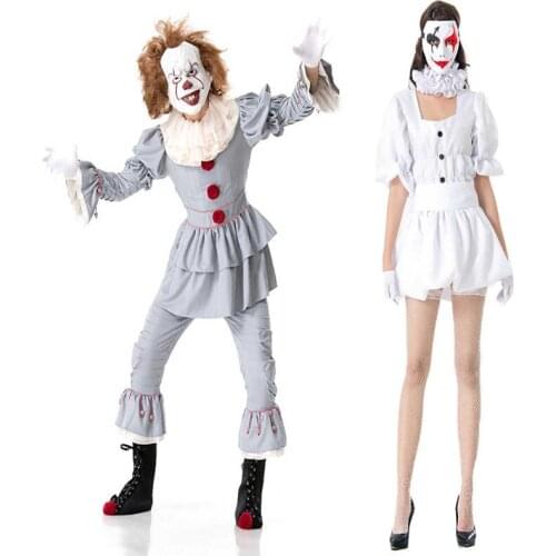 Children 2019 Stephen King IT 2 It: Chapter Two Pennywise Cosplay Costume Outfit Clown Suit for Kids Halloween Carnival Party