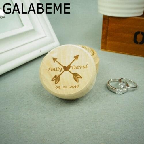 Galabeme Personalized Wedding Ring Box Wedding Decor Customized Wedding Gifts Wooden ring holder box wedding decoration