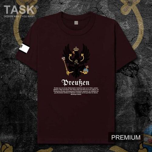 Prussia Prussia German culture cotton short-sleeved T-shirt casual trend young men summer history printing creativity t shirts