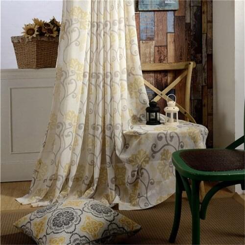 Jinyahome 1Pc 30% Shading Chrysanthemum Color Tulle Yarn Voile Curtain Sheer Window Sliding Door Living Room Window Slidingdoor