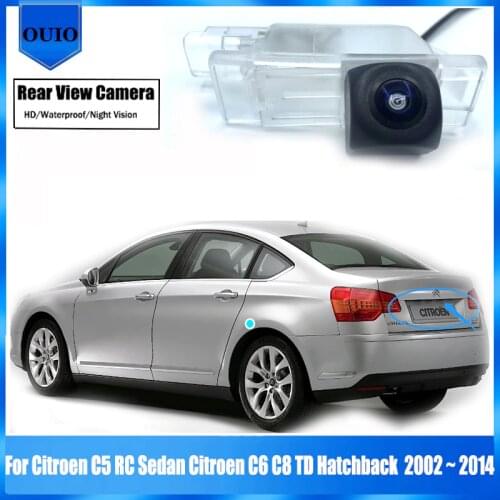 Rear View Reverse Back Up Parking Camera For Citroen C5 RC Sedan Citroen C6 C8 TD Hatchback 2002 ~ 2014 Plate Camera