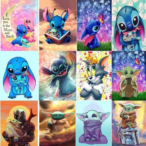 Disney Canvas Paintings Posters Cartoon Disney Lilo & Stitch Baby Watercolor Print for Room Living Home pictures Decoration